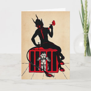 Vintage Krampus-julkort Helgkort