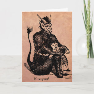 Vintage Krampus-julkort Helgkort