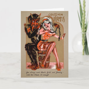 Vintage Krampus-julkort Helgkort