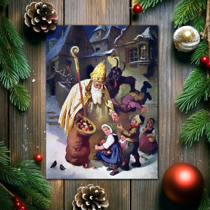Vintage Krampus-julkort Helgkort