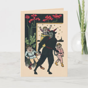 Vintage Krampus-julkort Helgkort