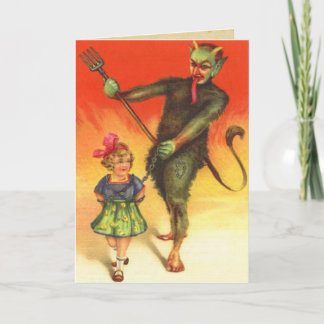Vintage Krampus-julkort Helgkort