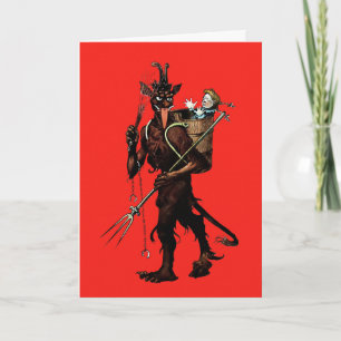 Vintage Krampus-julkort Helgkort