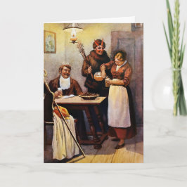 Vintage Krampus-julkort Helgkort