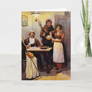 Vintage Krampus-julkort Helgkort