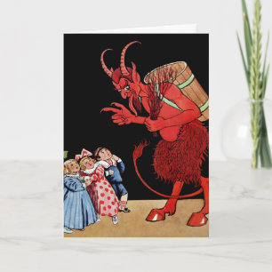 Vintage Krampus-julkort Helgkort