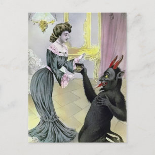 Vintage Krampus julkort Vykort