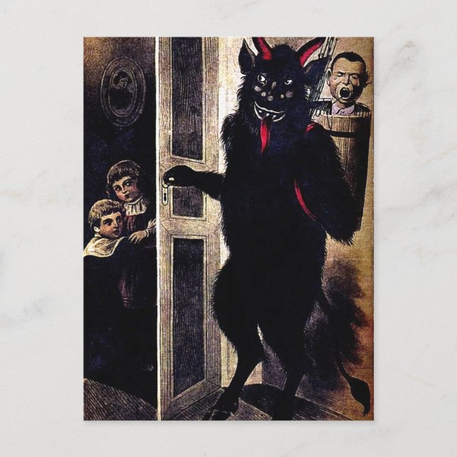 Vintage Krampus julkort Vykort (Framsida)
