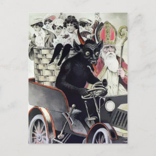 Vintage Krampus julkort Vykort
