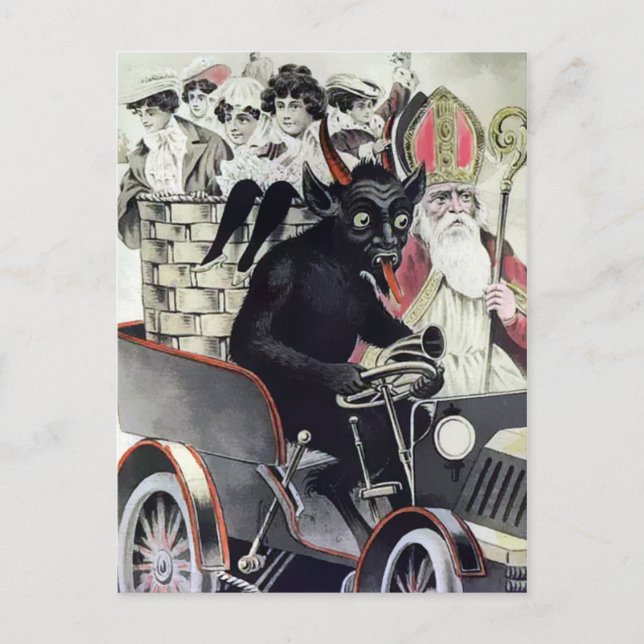 Vintage Krampus julkort Vykort (Framsida)