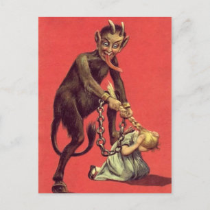 Vintage Krampus julkort Vykort
