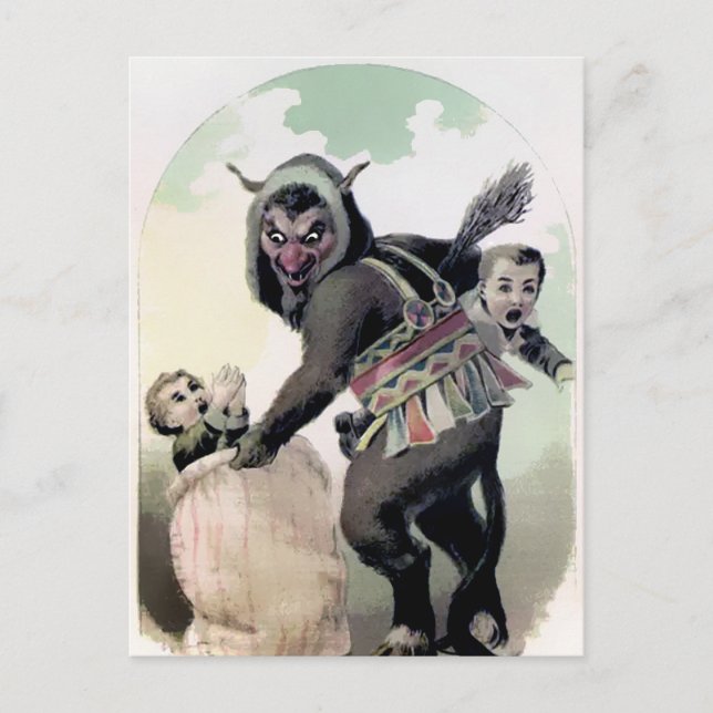 Vintage Krampus julkort Vykort (Framsida)