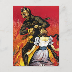 Vintage Krampus julkort Vykort