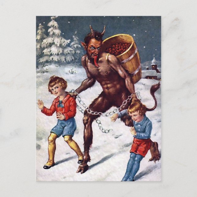 Vintage Krampus julkort Vykort (Framsida)