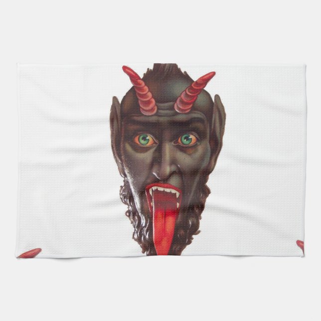 vintage krampus kökshandduk (Horisontell)