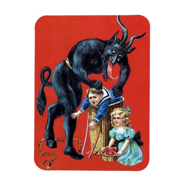 Vintage Krampus kylskåp (magnet) Magnet (Vertikal)