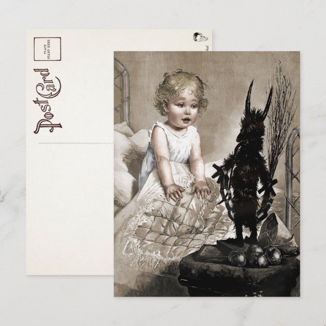 Vintage Krampus Leksak vykort (Fram/baksida)