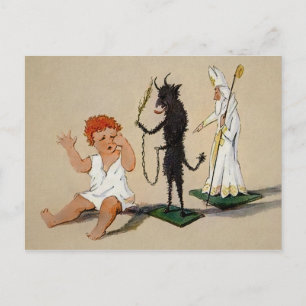 Vintage Krampus Leksak Vykort