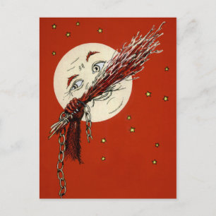 Vintage Krampus-måne Vykort