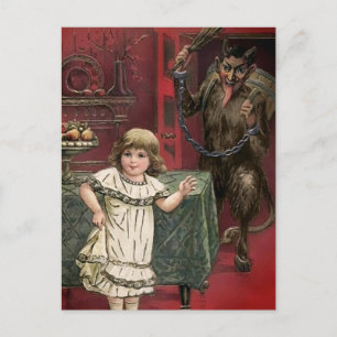 Vintage Krampus och barnvykort Vykort