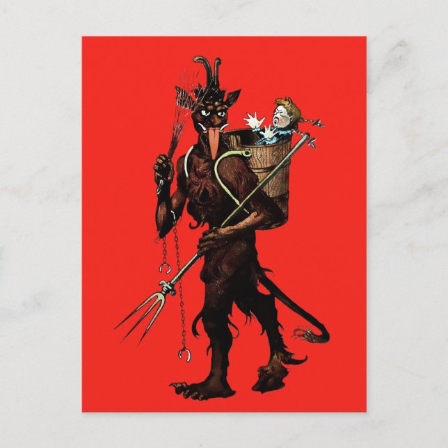 Vintage Krampus vykort (Framsida)