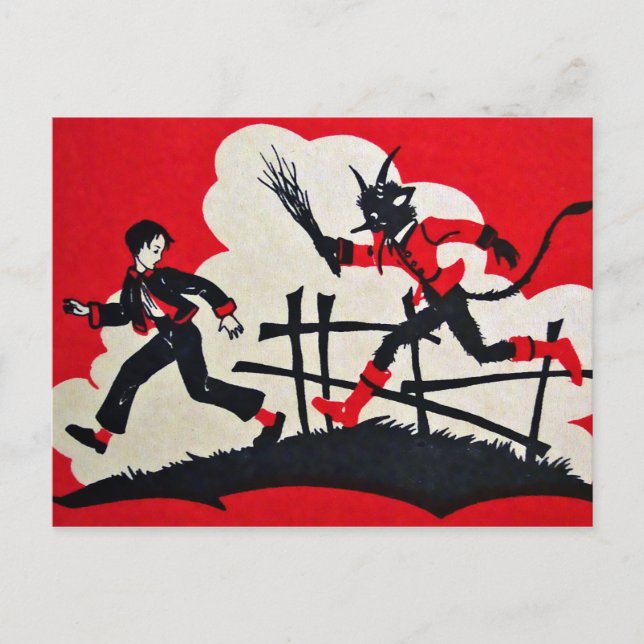 Vintage Krampus vykort (Framsida)