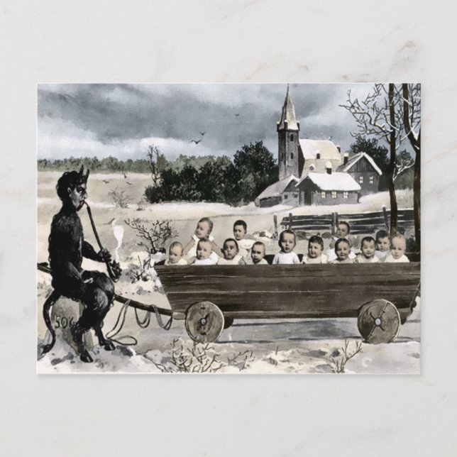 Vintage Krampus vykort (Framsida)