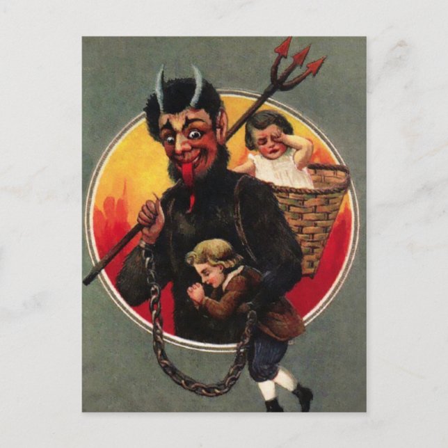 Vintage Krampus Vykort (Framsida)