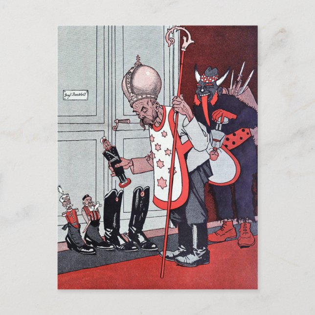 Vintage Krampus vykort (Framsida)