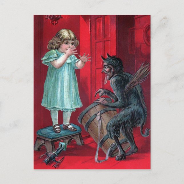Vintage Krampus vykort (Framsida)