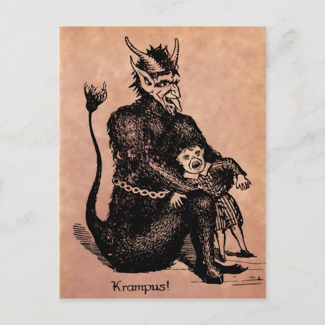 Vintage Krampus vykort (Framsida)