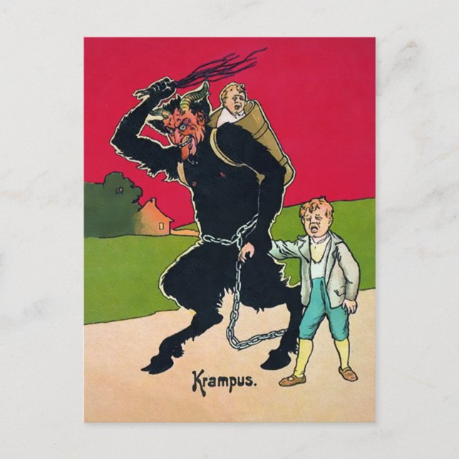 Vintage Krampus Vykort (Framsida)