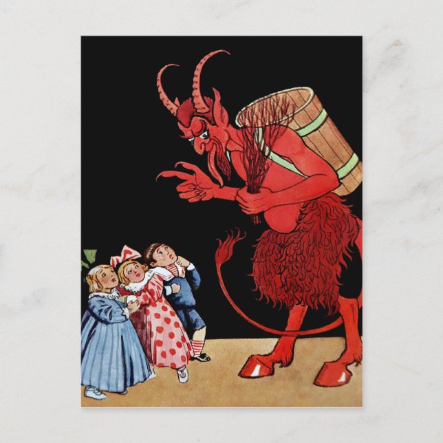 Vintage Krampus vykort (Framsida)