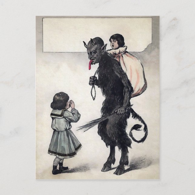 Vintage Krampus Vykort (Framsida)