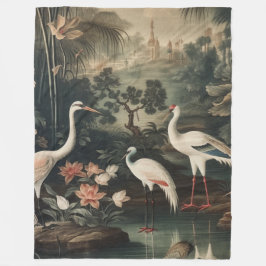 vintage kranar och palats i tropikarna fleecefilt