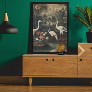 vintage kranar och palats i tropikarna poster