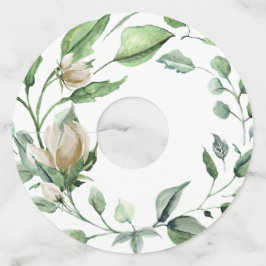 Vintage krans i vattenfärg med krämvit blomma