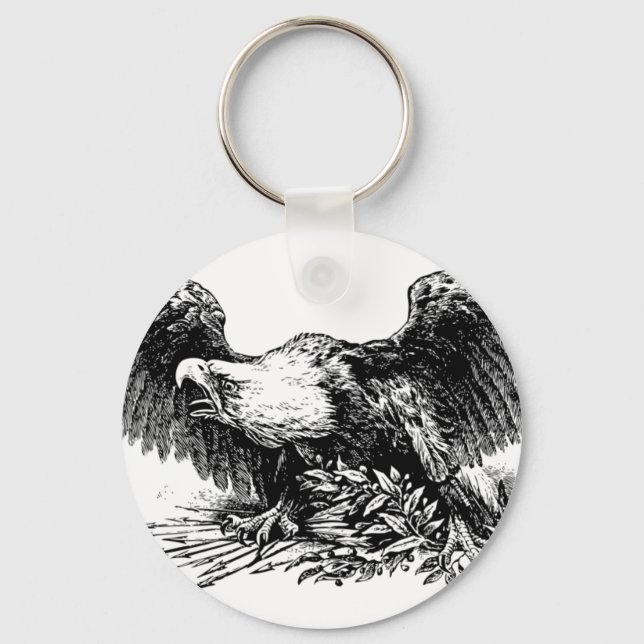 Vintage Krig Eagle-nyckelkedja Nyckelring (Framsida)