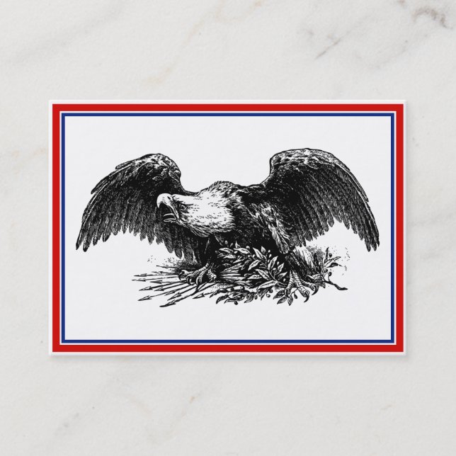 Vintage Krig Eagle Visitkort (Framsida)