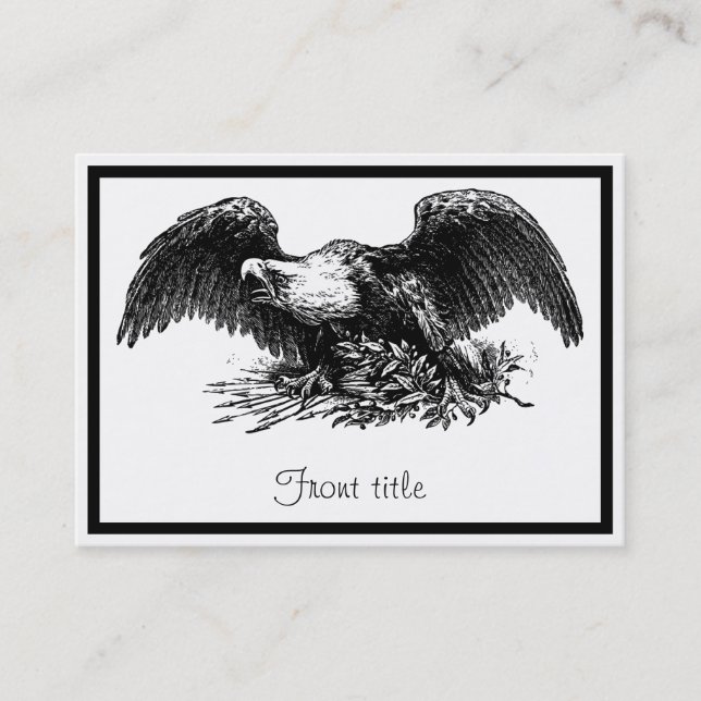 Vintage Krig Eagle Visitkort (Framsida)