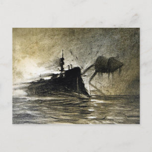 Vintage Krig i World Illustration Postcard Vykort