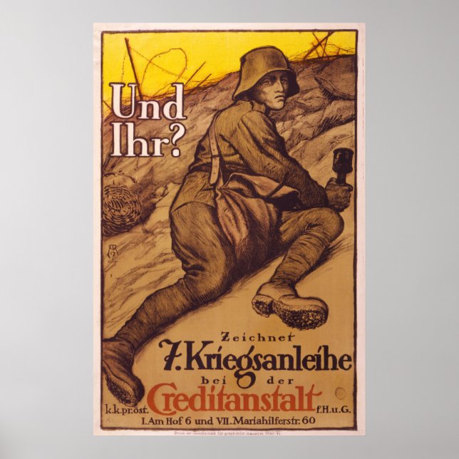 Vintage Krigsaffischer från Tyskland Poster (Framsidan)