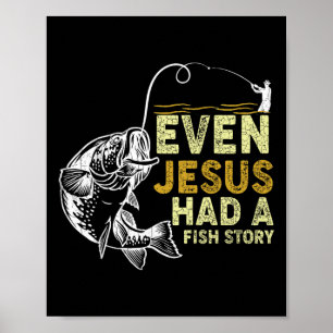 Vintage kristen pappa fiske Även Jesus hade en fis Poster
