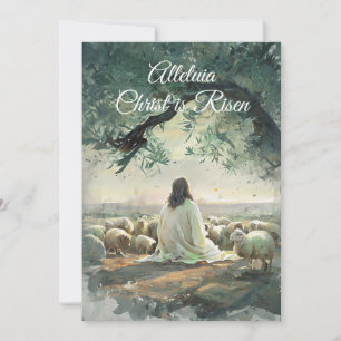 Vintage Kristus är Risen Påsk Christian Religiösa Inbjudningar