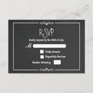 Vintage Kritor Dekoration Bröllop RSVP Inbjudan