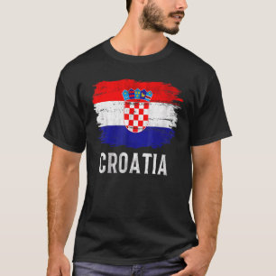 Vintage Kroatien Flagga För Kroater   T Shirt