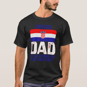 Vintage Kroatiens Pappa Kroatiens Flagga Design fo T Shirt