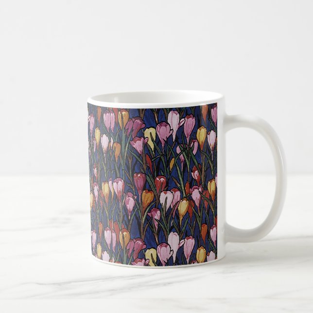 Vintage krokusblommor i en trädgård, blomster Möns Kaffemugg (Höger)