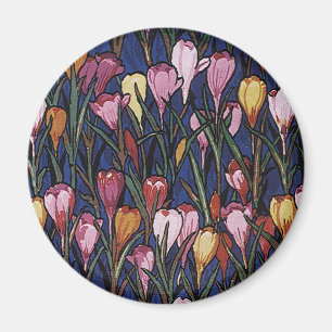 Vintage krokusblommor i en trädgård, blomster Möns Magnet