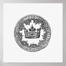 Vintage Krona Illustration Poster